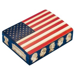 Polish Wooden Box - American Flag with Presidents