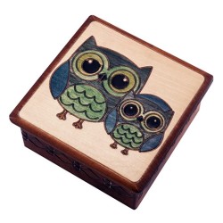 Polish Wooden Box - Two Owls