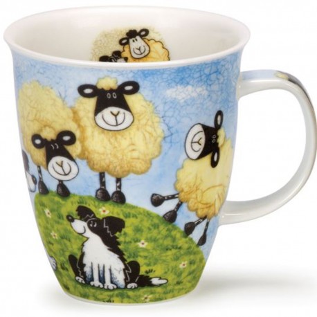 Fine Bone China Mug - Sheepies with Dogs