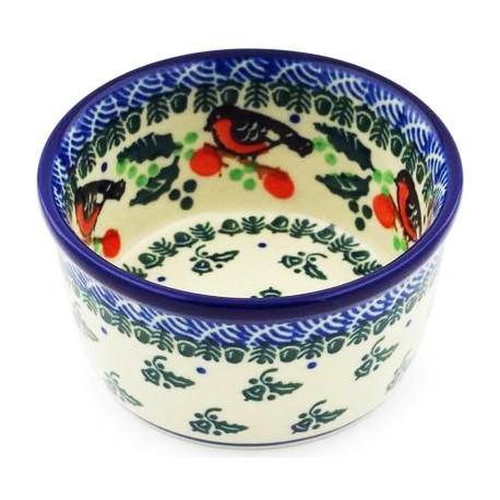 Polish Pottery Bowl - 4" - Holly Robin