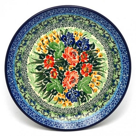 Polish Pottery Plate - 8" - Glorious Garden - Unikat