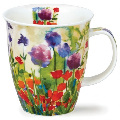 Fine Bone China Mug - Bright Blooms Purple