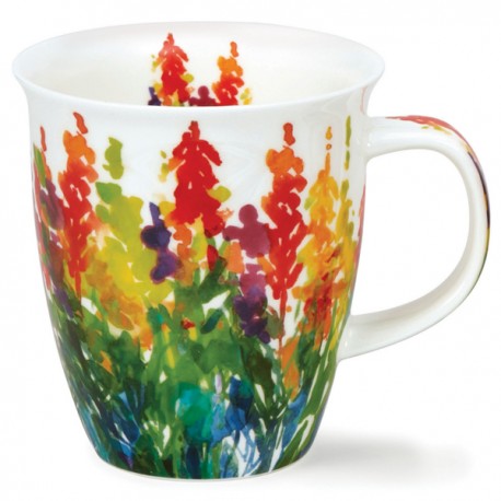 Fine Bone China Mug - Bright Blooms Red