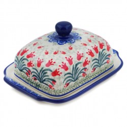 Butter or Cheese Dish - Euro Style - Crimson Bells