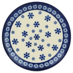Polish Pottery Plate - 8" - Snowflakes