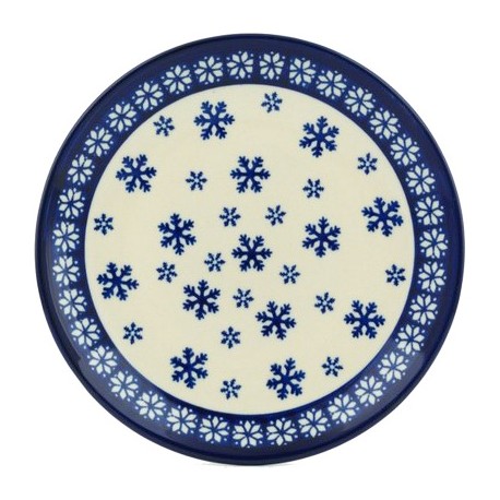 Polish Pottery Plate - 8" - Snowflakes