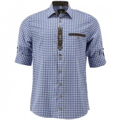 L German Traditional Men's Fest Shirt Blue/White