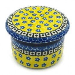 Polish Pottery Butter Crock - French Style - Sunburst