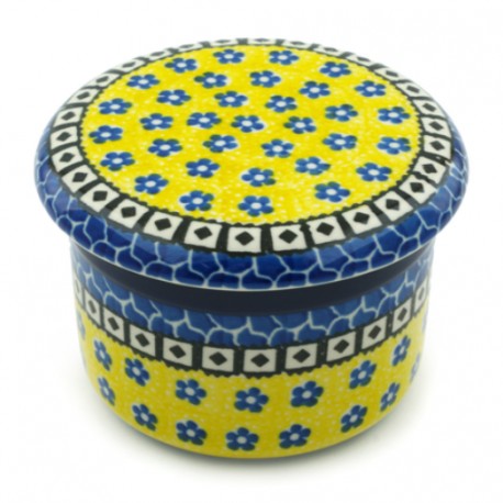 Polish Pottery Butter Crock - French Style - Sunburst