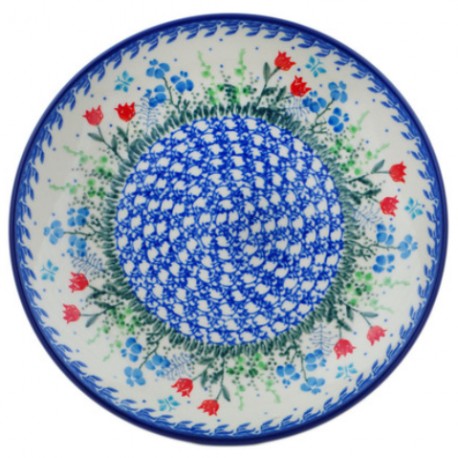 Polish Pottery Plate - 8" - Patriotic Garden