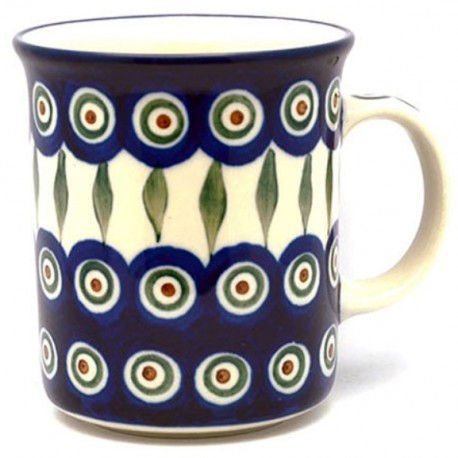 Polish Pottery Straight Mug - 15 oz - Peacock