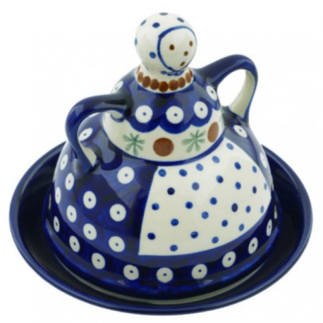 Polish Pottery Butter or Cheese Lady - 6" - Mosquito