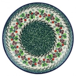 Polish Pottery Plate - 10" - Burgundy Berry