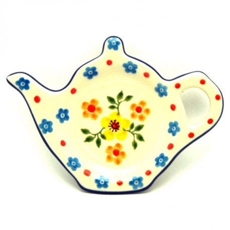 Polish Pottery Tea Bag Holder - Buttercup