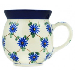 Polish Pottery Bubble Mug - 16 oz - Daisy Lattice