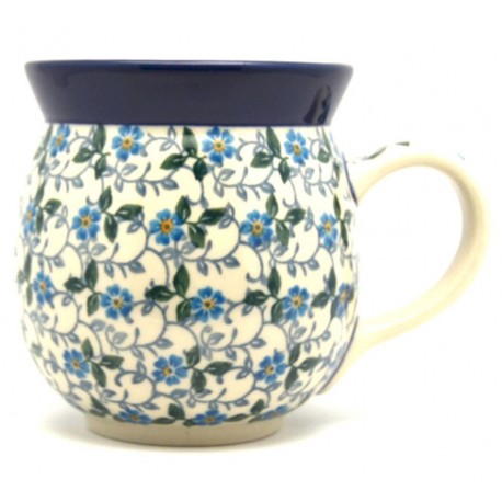 Polish Pottery Bubble Mug - 16 oz - Forget-Me-Not