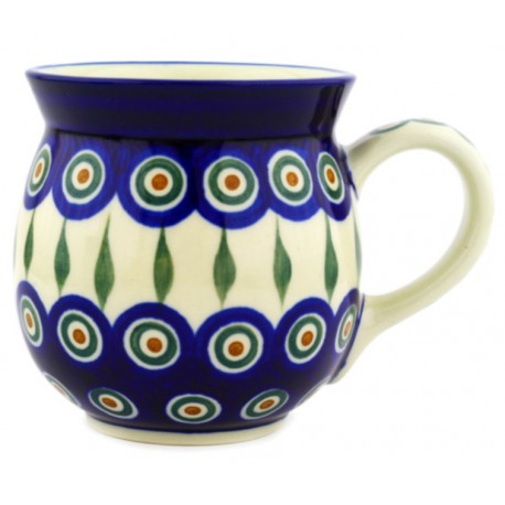 Polish Pottery Bubble Mug - 16 oz - Peacock