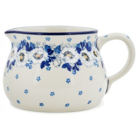 Polish Pottery Pitcher - 34 oz - Snow Poppy