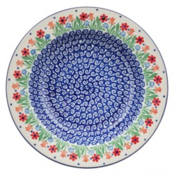 Polish Pottery Pasta or Soup Bowl - 10" - Flower Garden