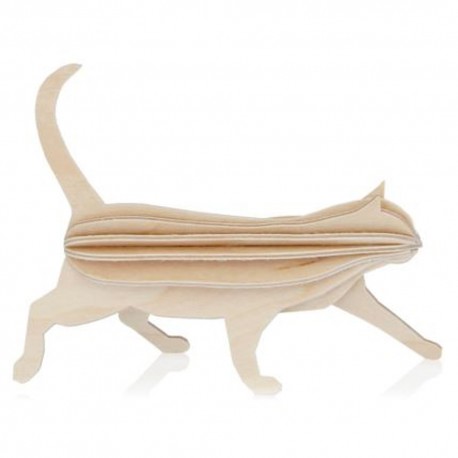 Wooden 3D Puzzle - Beige Cat