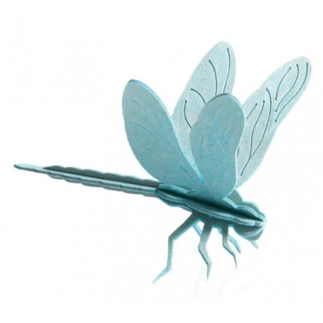 Wooden 3D Puzzle - Blue Dragonfly