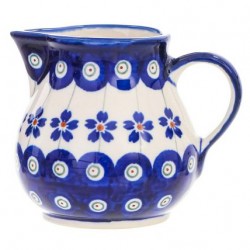 Polish Pottery Cream Pitcher - Floral Peacock