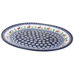 Polish Pottery Platter - 13" - Deer