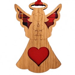 Scottish Angel Tartan Wooden Ornament Handcrafted in Scotland