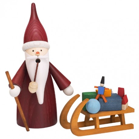 Santa with Sled Incense Smoker Handmade in Germany