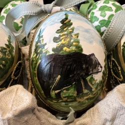 Eggshell Ornament Black Mountain Bear