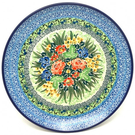 Polish Pottery Plate - 10" - Glorious Garden - Unikat