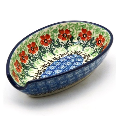 Polish Pottery Spoon Rest - 5" - Maraschino