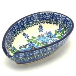 Polish Pottery Spoon Rest - 5" - Wild Indigo