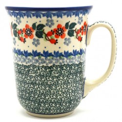 Polish Pottery Bistro Mug - 16 oz - Cherry Blossom