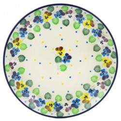 Polish Pottery Plate - 8" - Colorful Pansies