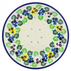 Polish Pottery Plate - 6" - Colorful Pansies