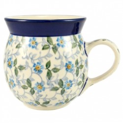 Polish Pottery Bubble Mug - 8 oz - Forget-Me-Not