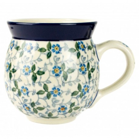 Polish Pottery Bubble Mug - 12 oz - Forget-Me-Not