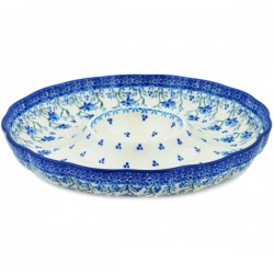 Polish Pottery Chip and Dip Platter - 12" - Clover