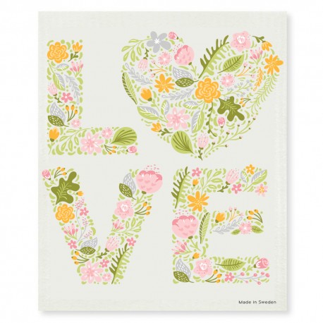 Swedish Dishcloth Floral Love