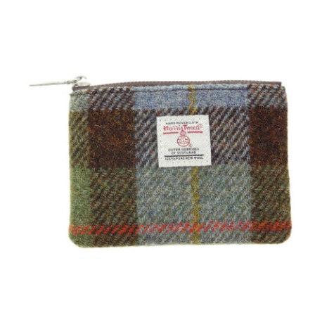 Harris Tweed Coin Purse - Blue and Green MacLeod Tartan