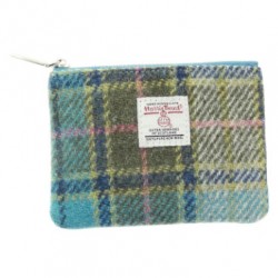 Harris Tweed Coin Purse - Turquoise and Grey