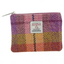 Harris Tweed Coin Purse - Peach and Purple