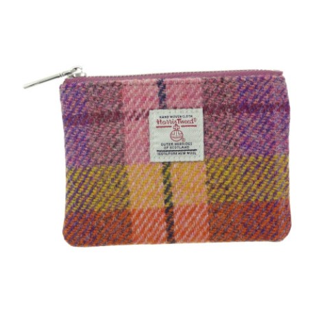 Harris Tweed Coin Purse - Peach and Purple