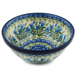 Polish Pottery Bowl - 6.5" - Blue Bells