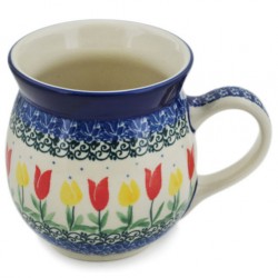 Polish Pottery Bubble Mug - 16 oz - Tulip Garden