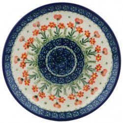 Polish Pottery Plate - 8" - Peach Spring Daisy